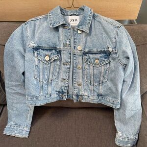 Zara Classic Blue Oversized Denim Jacket